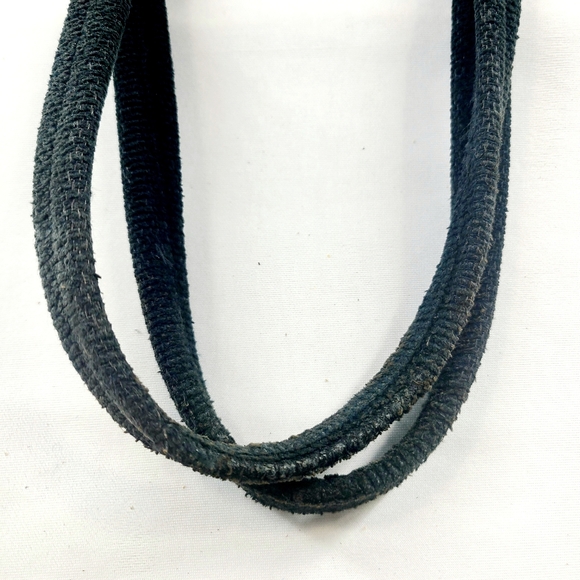 Floral Embroidered Black Satchel - Picture 3 of 7